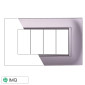 Immagine 1 - ETTROIT SPACE PLACCA PLASTICA QUADRATA 4P SILVER - Mod. LN89406 - Compatibile con BTicino LIVING LIGHT / INTERNATIONAL