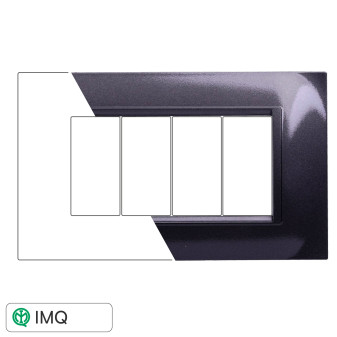 PLACCA QUADRATA 4P ACCIAIO SCURO - modello LN89407