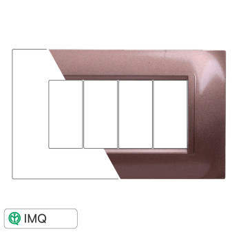 PLACCA QUADRATA 4P ACCIAIO BRONZO - modello LN89410