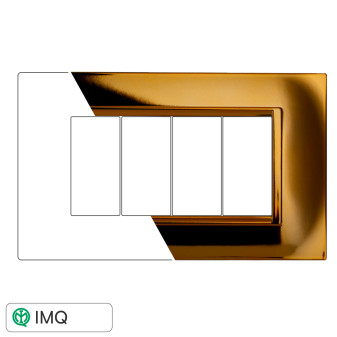 PLACCA QUADRATA 4P ORO LUCIDO - modello LN89412