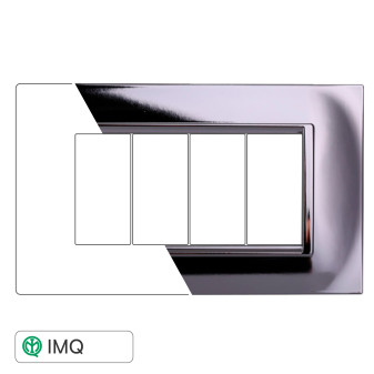 PLACCA QUADRATA 4P CROMATO LUCIDO - modello LN89413