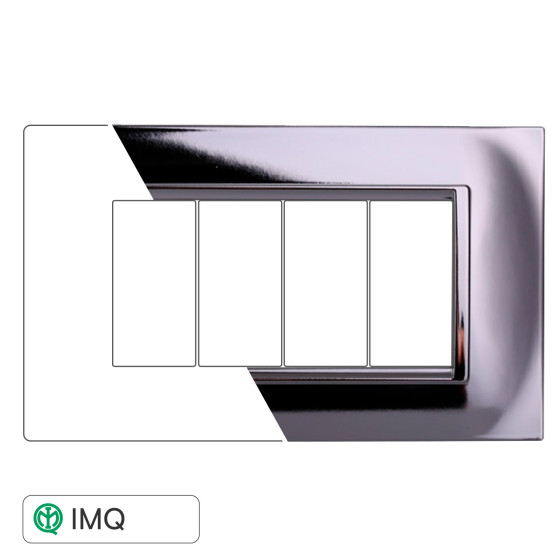 PLACCA QUADRATA 4P CROMATO LUCIDO - modello LN89413 PLACCA QUADRATA 4P CROMATO LUCIDO - modello LN89413