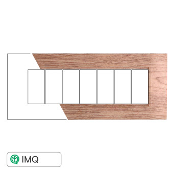 PLACCA QUADRATA 7P LEGNO SCURO - modello LN89705