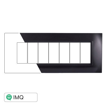 PLACCA QUADRATA 7P ACCIAIO SCURO - modello LN89707