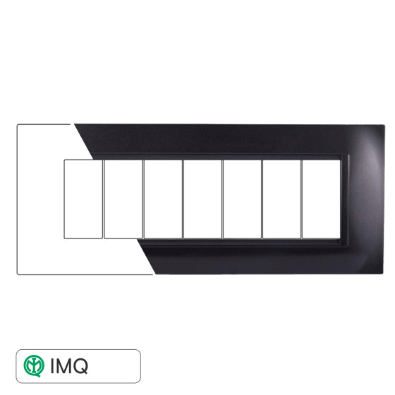 PLACCA QUADRATA 7P ACCIAIO SCURO - modello LN89707 PLACCA QUADRATA 7P ACCIAIO SCURO - modello LN89707