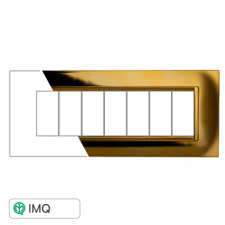 PLACCA QUADRATA 7P ORO LUCIDO - modello LN89712