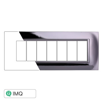 PLACCA QUADRATA 7P CROMATO LUCIDO - modello LN89713
