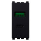 ETTROIT VENUS PRESA USB 2 IN 1 USB+TYPE-C 3.1AMH - Mod. VA3002 - Compatibile con Vimar ARKÉ