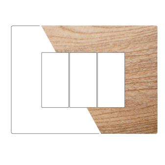 PLACCA PLASTICA 3P LEGNO SCURO - modello VA83305