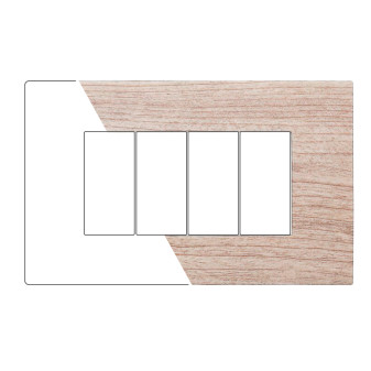 PLACCA PLASTICA 4P LEGNO CHIARO - modello VA83404