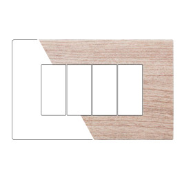 PLACCA PLASTICA 4P LEGNO CHIARO - modello VA83404