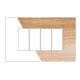 PLACCA PLASTICA 4P LEGNO SCURO - modello VA83405