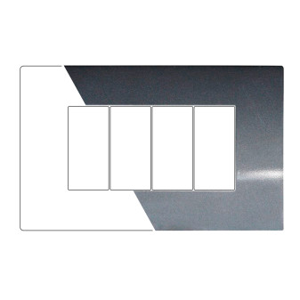 PLACCA PLASTICA 4P ACCIAIO SCURO - modello VA83407