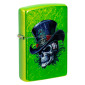 Zippo Accendino a Benzina Ricaricabile e Antivento con Fantasia Top Hat Skull Design - mod. 46709