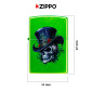 Immagine 4 - Zippo Accendino a Benzina Ricaricabile e Antivento con Fantasia Top Hat Skull Design - mod. 46709