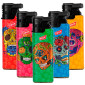 Immagine 1 - Prof Maxi Accendino Elettronico Grande con Fantasia Color Skull - Serie da 5 Accendini