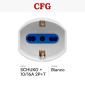 Immagine 2 - CFG Presa Bipasso Schuko + 10/16A 2P+T con Uscita Cavo Dritta Colore Bianco - mod. ES019S