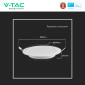 Immagine 9 - V-Tac Pro VT-61024 Mini Pannello LED Rotondo 24W SMD Chip Samsung da Incasso con Driver - 78671 / 78681 / 78691