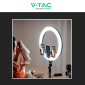 Immagine 5 - V-Tac VT-45055 Lampada ad Anello Ring Light LED Rotonda 55W SMD CCT Changing Color 3in1 Dimmerabile - SKU 23047