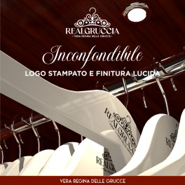 RealGruccia Grucce in Legno Naturale Colore Bianco 22x45cm