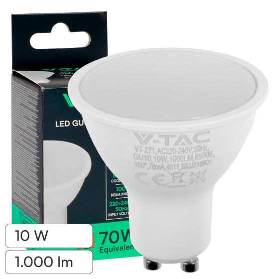 V-Tac VT-271 Lampadina LED GU10 10W Faretto PAR16 SMD V-Tac VT-271 Lampadina LED GU10 10W Faretto PAR16 SMD