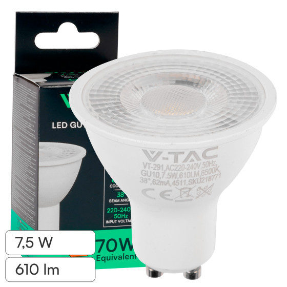 V-Tac VT-291 Lampadina LED GU10 7,5W Faretto PAR16 SMD V-Tac VT-291 Lampadina LED GU10 7,5W Faretto PAR16 SMD