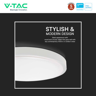 V-Tac Pro VT-8630 Plafoniera LED Rotonda 36W SMD Chip Samsung IP44