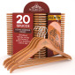 Immagine 1 - RealGruccia Grucce in Legno Naturale Colore Marrone Chiaro con Tacche Antiscivolo 22x45cm - Confezione da 20 Grucce