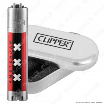 Clipper Metal Large in Metallo Fantasia Amsterdam XXX - 1 Accendino