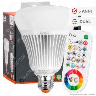 Jedi Lighting Lampadina LED E27 iDual RGB+W 16W Multifunzione con