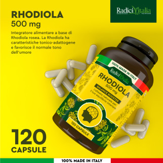 RadiciVitalia Rhodiola Rosea Forte 500mg Integratore per Buon Umore
