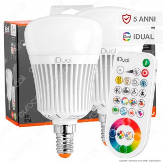 Jedi Lighting Set di 2 Lampadine LED E14 iDual RGB+W 7W Bulb