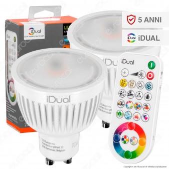 Jedi Lighting 2 Lampadine LED GU10 iDual RGB+W 6,5W Faretto