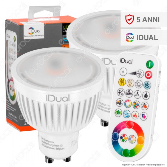Jedi Lighting 2 Lampadine LED GU10 iDual RGB+W 6,5W Faretto Jedi Lighting 2 Lampadine LED GU10 iDual RGB+W 6,5W Faretto
