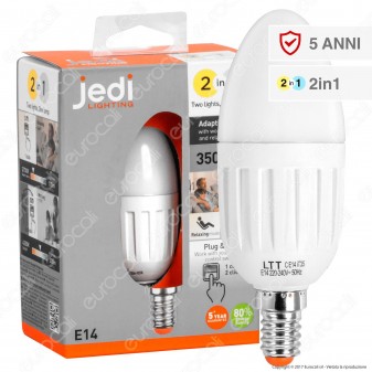 Jedi Lighting Lampadina LED E14 5,5W 2in1 Candela - Luce Relax e Luce