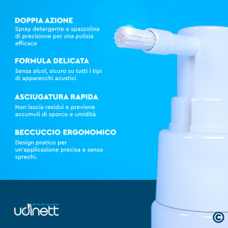 Udinett Spray Detergente per Pulizia Apparecchi Acustici 100ml