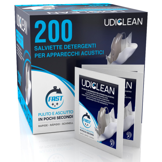 Udiclean Salviette Monouso Pulizia Apparecchi Acustici Udiclean Salviette Monouso Pulizia Apparecchi Acustici