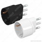 Wiva Adattatore Singolo Schuko con Spina 16A - Colore Bianco o Nero - mod. 31500207 [TERMINATO]
