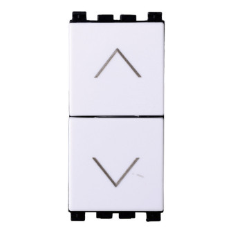 PULSANTE DOPPIO INTERBLOCCO SALISCENDI BIANCO - modello VA1204B
