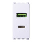 Immagine 1 - ETTROIT VENUS PRESA USB 2 IN 1 USB+TYPE-C 3.1AMH BIANCO - Mod. VA3002B - Compatibile con VIMAR ARKÉ