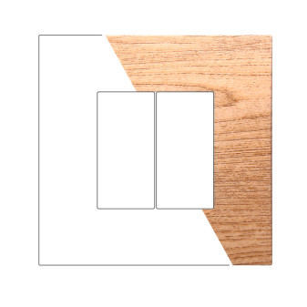 PLACCA PLASTICA 2P LEGNO SCURO - modello VA83205