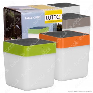 Lutec Lampada LED da Tavolo Solare Cube 1W con Pannello Solare -