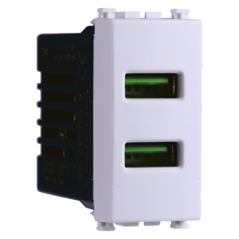 PRESA USB 2POSTI 2.1AMH BIANCO - modello VA2402B