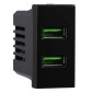 Immagine 1 - ETTROIT VENUS PRESA USB 2POSTI 2.1AMH NERO - Mod. VA2402 - Compatibile con Vimar ARKÉ