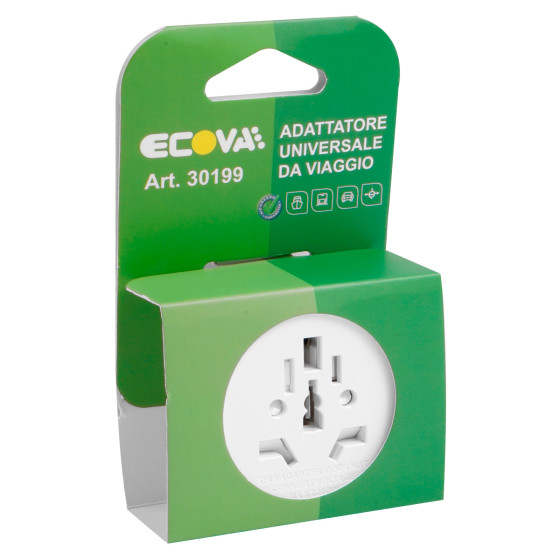 Ecova Adattatore Universale Spina Standard Italiana 10A 2P+T Ecova Adattatore Universale Spina Standard Italiana 10A 2P+T