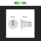 Immagine 4 - Ecova Adattatore Universale da Viaggio 2300W Spina Standard Italiana 10A 2P+T Colore Bianco - mod. 30199