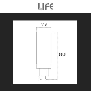 Life Lampadina LED G9 4,8W Tubolare SMD Trasparente in Ceramica