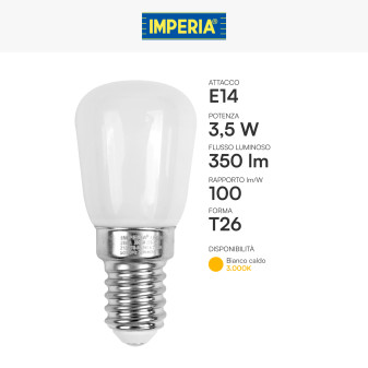 Imperia Lampadina LED E14 3,5W Tubolare T26 SMD