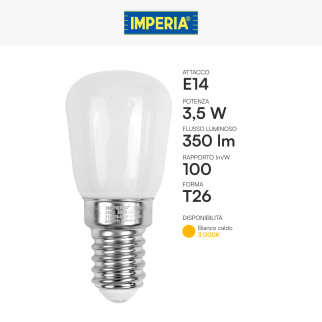 Imperia Lampadina LED E14 3,5W Tubolare T26 SMD