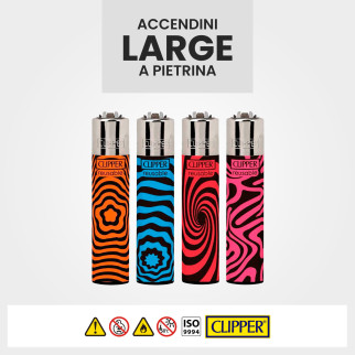 Clipper Large Accendino a Pietrina Groovy Ilusion 48 Accendini